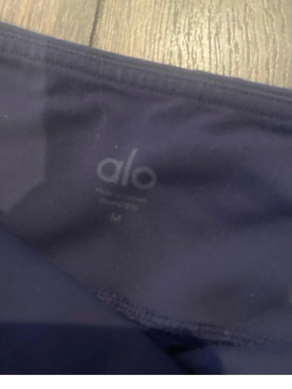 ALO Yoga High-Waist Moto Leggings Women's M Rich Navy Blue Ribbed Mesh Pant